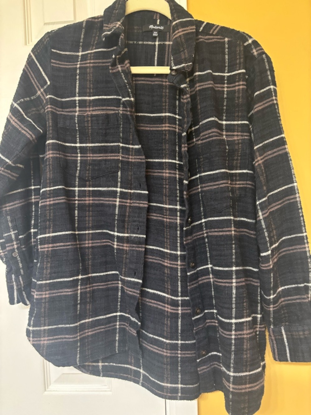 Madewell black Plaid Button-Up Shirt